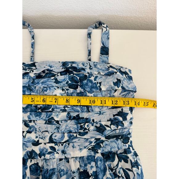 Abercrombie & Fitch Womens Emerson Poplin Blue Floral Stap Dress Size Small - Picture 9 of 9